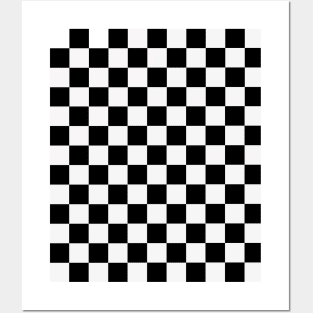 Black and white checkerboard pattern Posters and Art